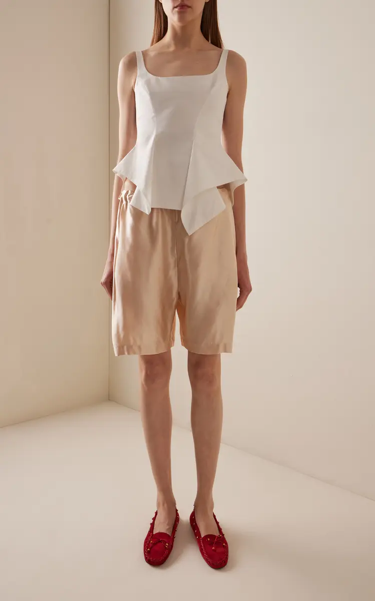Khaite Rohe Satin Shorts | Thumbnail 2 Khaite Rohe Satin Shorts | Thumbnail 2