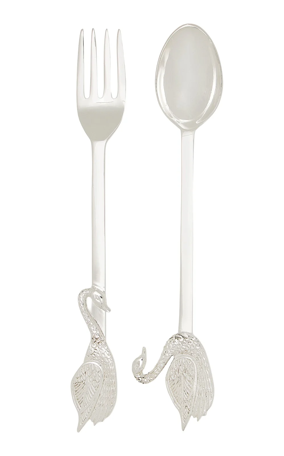 Moda Domus Swan Silver-Plated Serving Spoon and Fork