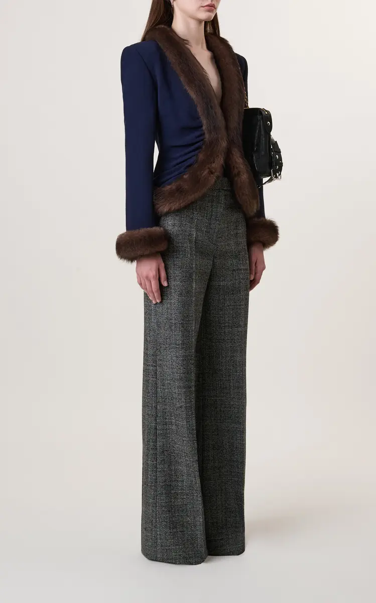 Valentino Garavani Virgin-Wool Mid-Rise Flared-Leg Pants | Thumbnail 2 Valentino Garavani Virgin-Wool Mid-Rise Flared-Leg Pants | Thumbnail 2