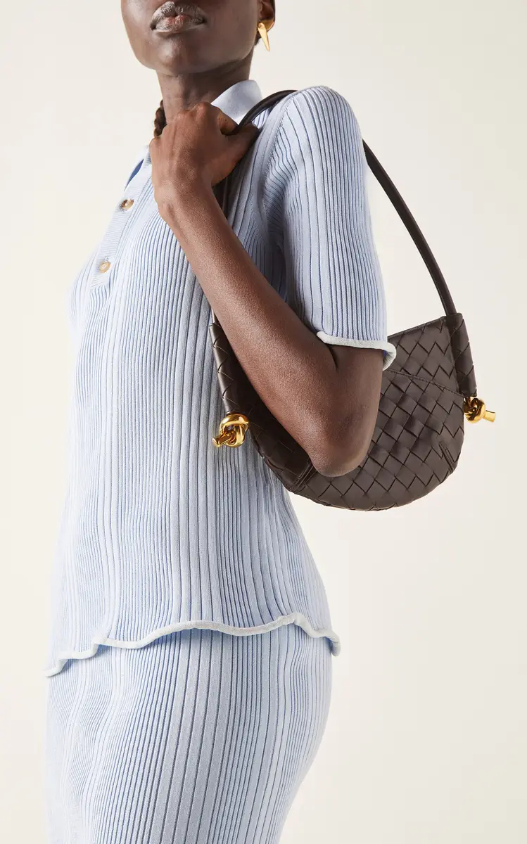 Bottega Veneta Mini Solstice Intrecciato Leather Bag - Brown - OS | Thumbnail 6 Bottega Veneta Mini Solstice Intrecciato Leather Bag - Brown - OS | Thumbnail 6