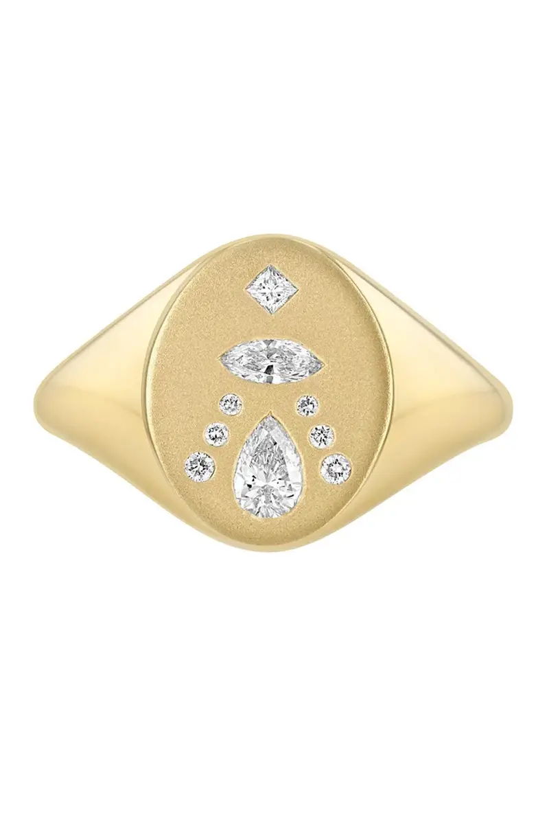 Diamond Mosaic Oval Signet Ring Diamond Mosaic Oval Signet Ring