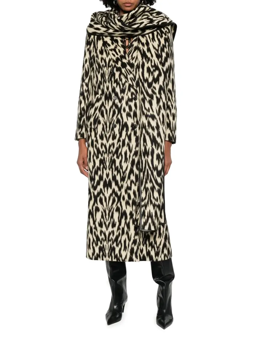 Brandon Maxwell Demi Double Breasted Coat with Scarf | Thumbnail 2 Brandon Maxwell Demi Double Breasted Coat with Scarf | Thumbnail 2