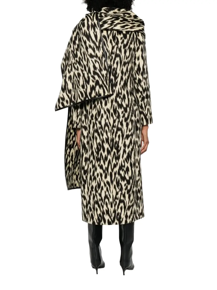 Brandon Maxwell Demi Double Breasted Coat with Scarf | Thumbnail 3 Brandon Maxwell Demi Double Breasted Coat with Scarf | Thumbnail 3