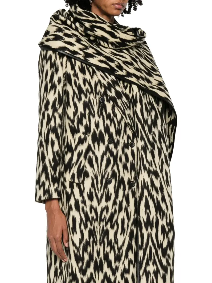 Brandon Maxwell Demi Double Breasted Coat with Scarf | Thumbnail 4 Brandon Maxwell Demi Double Breasted Coat with Scarf | Thumbnail 4