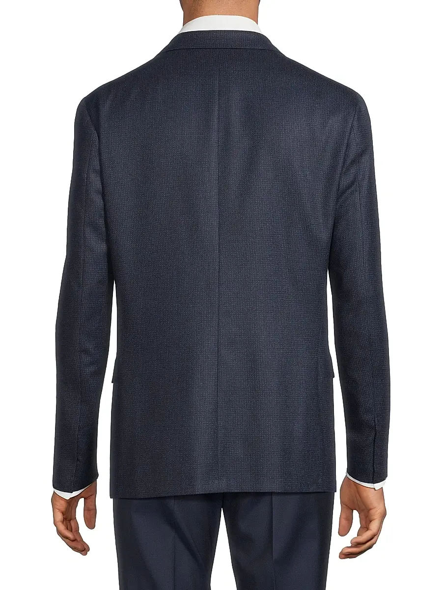 Corneliani Men's Mini Check Wool Sport Coat - Navy | Thumbnail 5 Corneliani Men's Mini Check Wool Sport Coat - Navy | Thumbnail 5