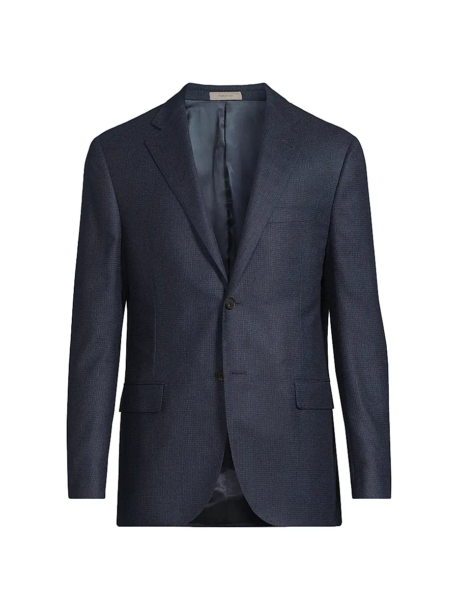 Corneliani Men's Mini Check Wool Sport Coat - Navy | Image 1 Corneliani Men's Mini Check Wool Sport Coat - Navy | Image 1