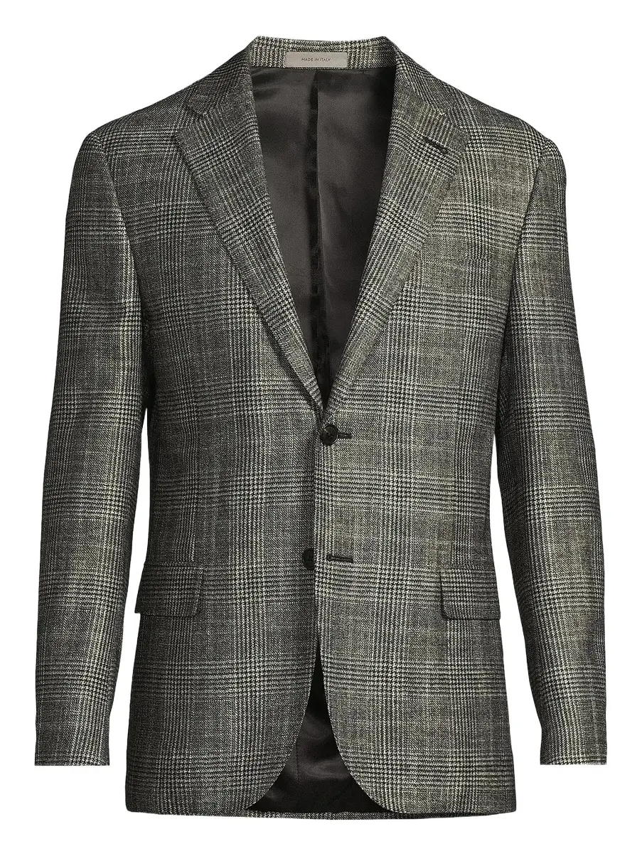 CORNELIANI Men's Plaid Wool-Silk-Cashmere Sport Coat