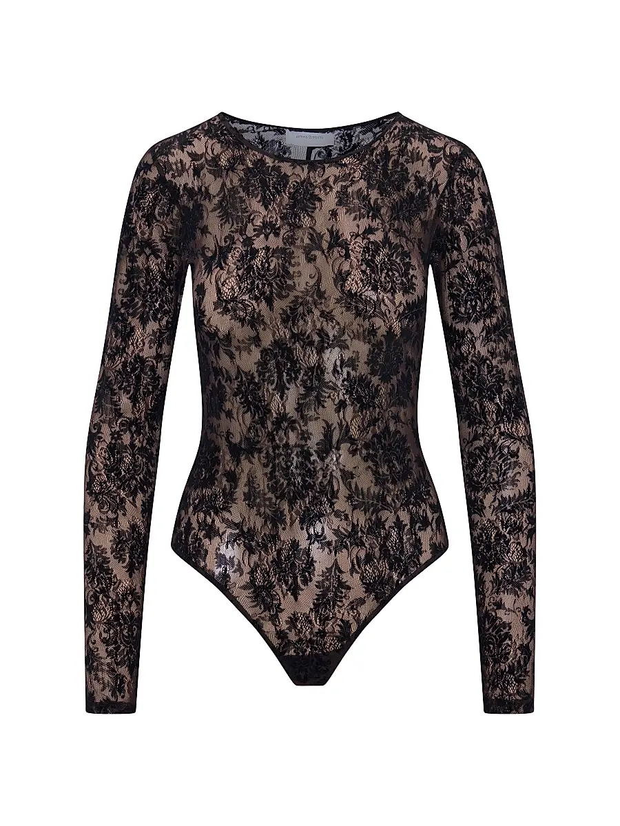 Artemis Diciero Women's Core Dasha Lace Long-Sleeve Bodysuit - Black | Image 1 Artemis Diciero Women's Core Dasha Lace Long-Sleeve Bodysuit - Black | Image 1