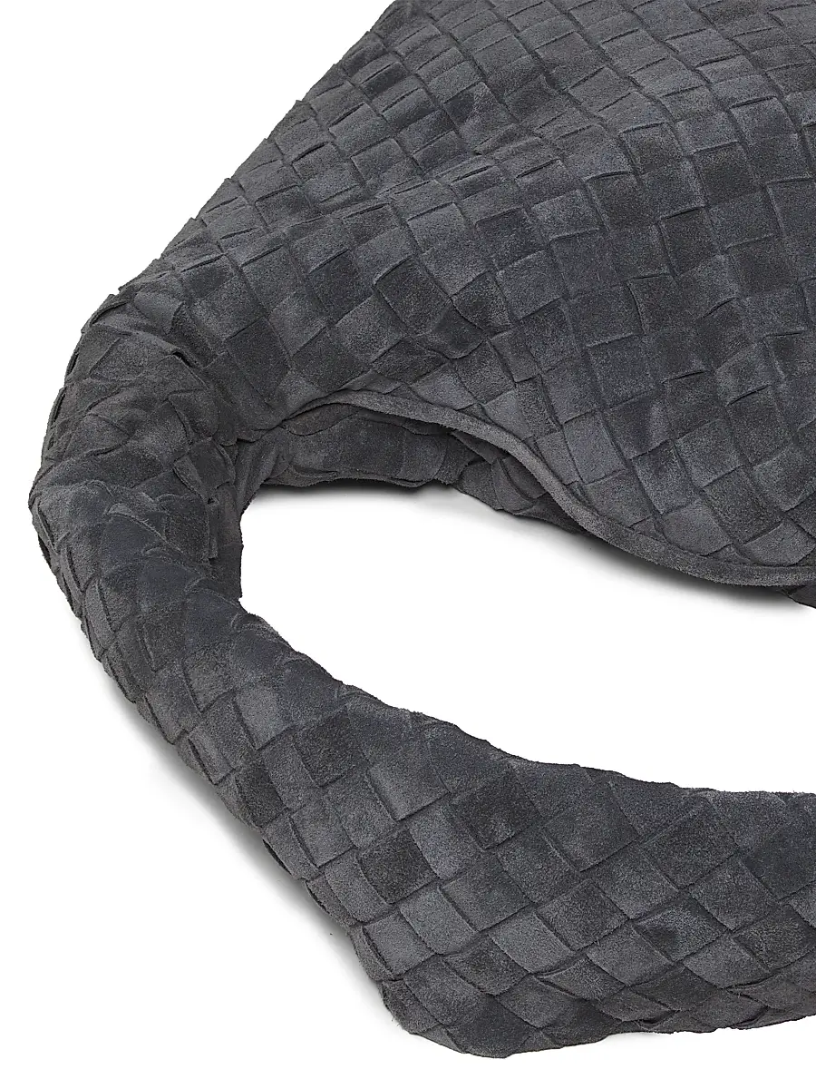 Bottega Veneta Women's Hop Intrecciato Suede Hobo Bag - Graphite Brass | Thumbnail 6 Bottega Veneta Women's Hop Intrecciato Suede Hobo Bag - Graphite Brass | Thumbnail 6