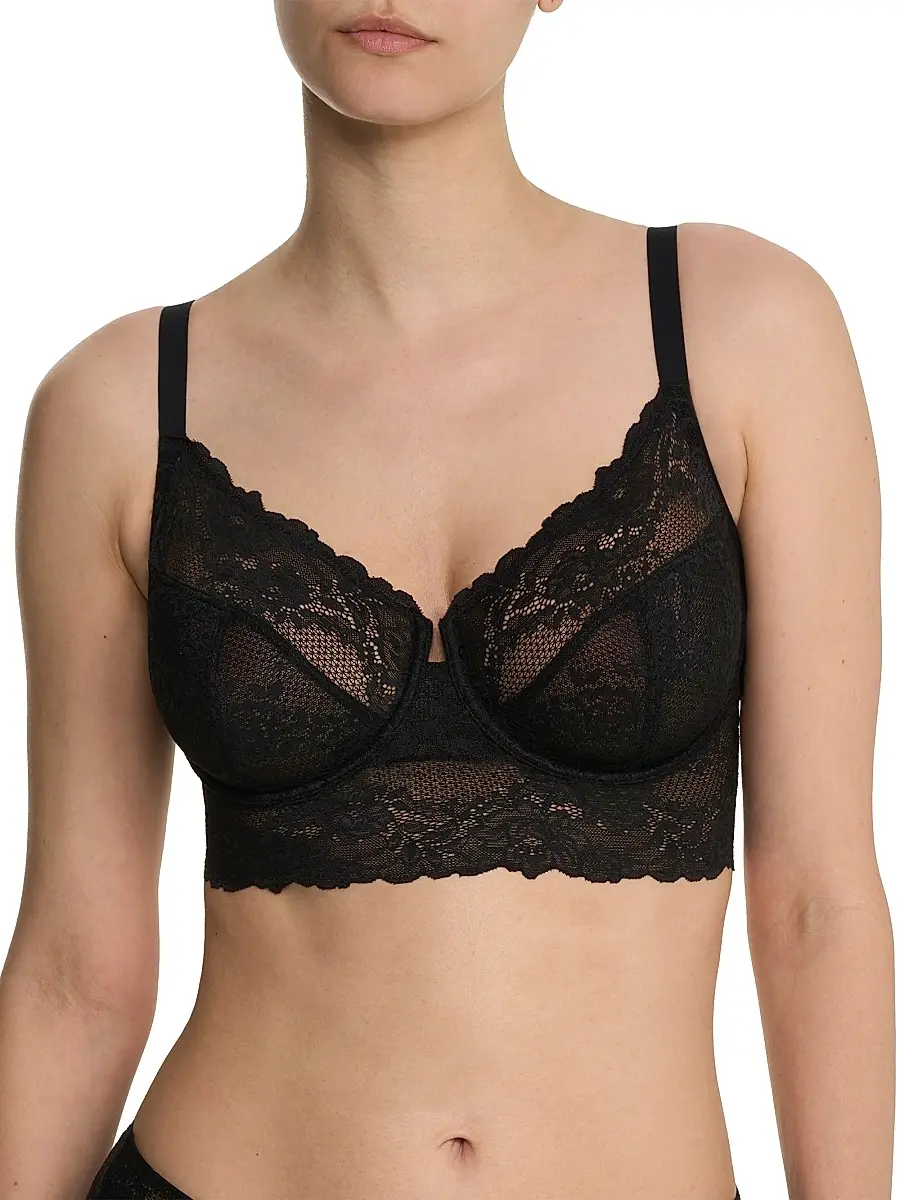 Natori Women's Heavenly Full Coverage Longline Lace Underwire Bra - Black | Image 1 Natori Women's Heavenly Full Coverage Longline Lace Underwire Bra - Black | Image 1