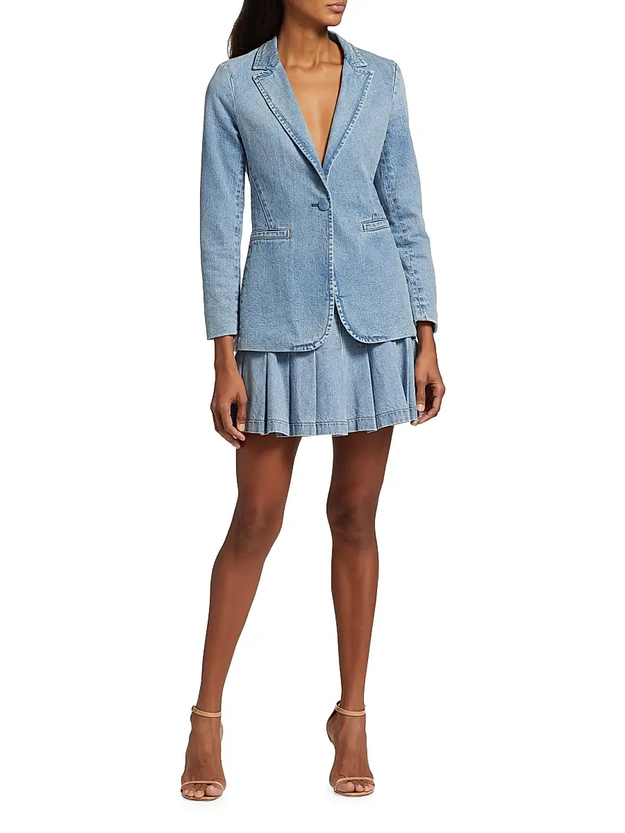Alice + Olivia Women's Carter Denim Skirt | Thumbnail 2 Alice + Olivia Women's Carter Denim Skirt | Thumbnail 2