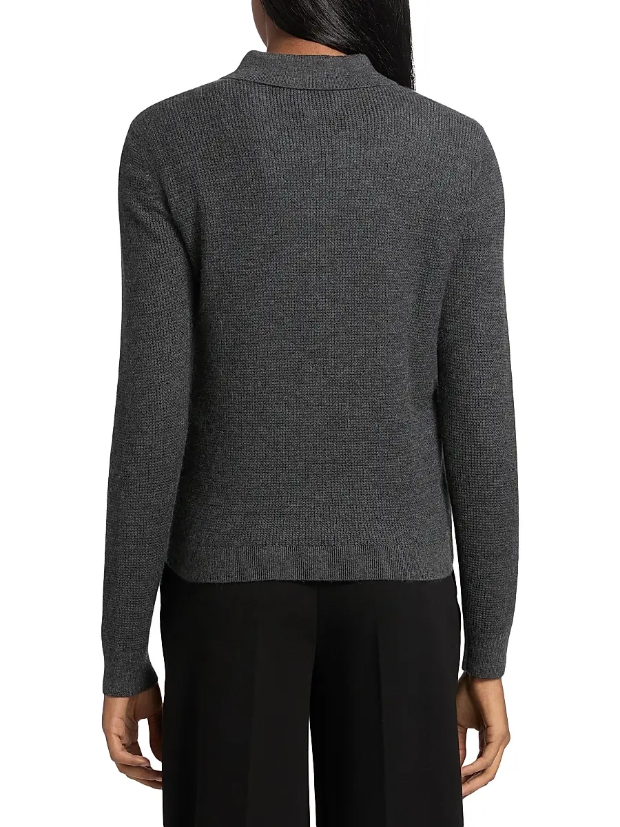 TWP Women's Jorden Cashmere Polo Top - Charcoal | Thumbnail 5 TWP Women's Jorden Cashmere Polo Top - Charcoal | Thumbnail 5
