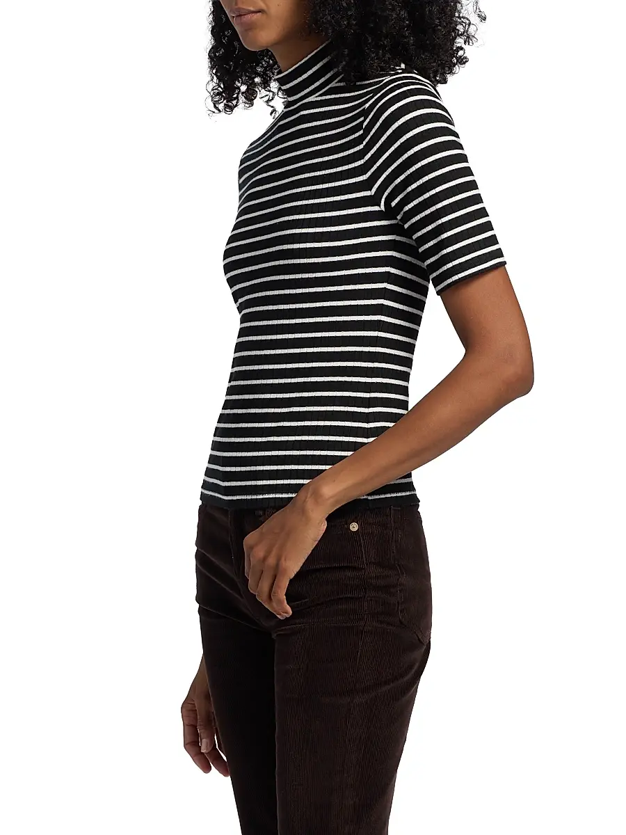 rag & bone Women's The Knit Striped Rib-Knit T-Shirt | Thumbnail 4 rag & bone Women's The Knit Striped Rib-Knit T-Shirt | Thumbnail 4