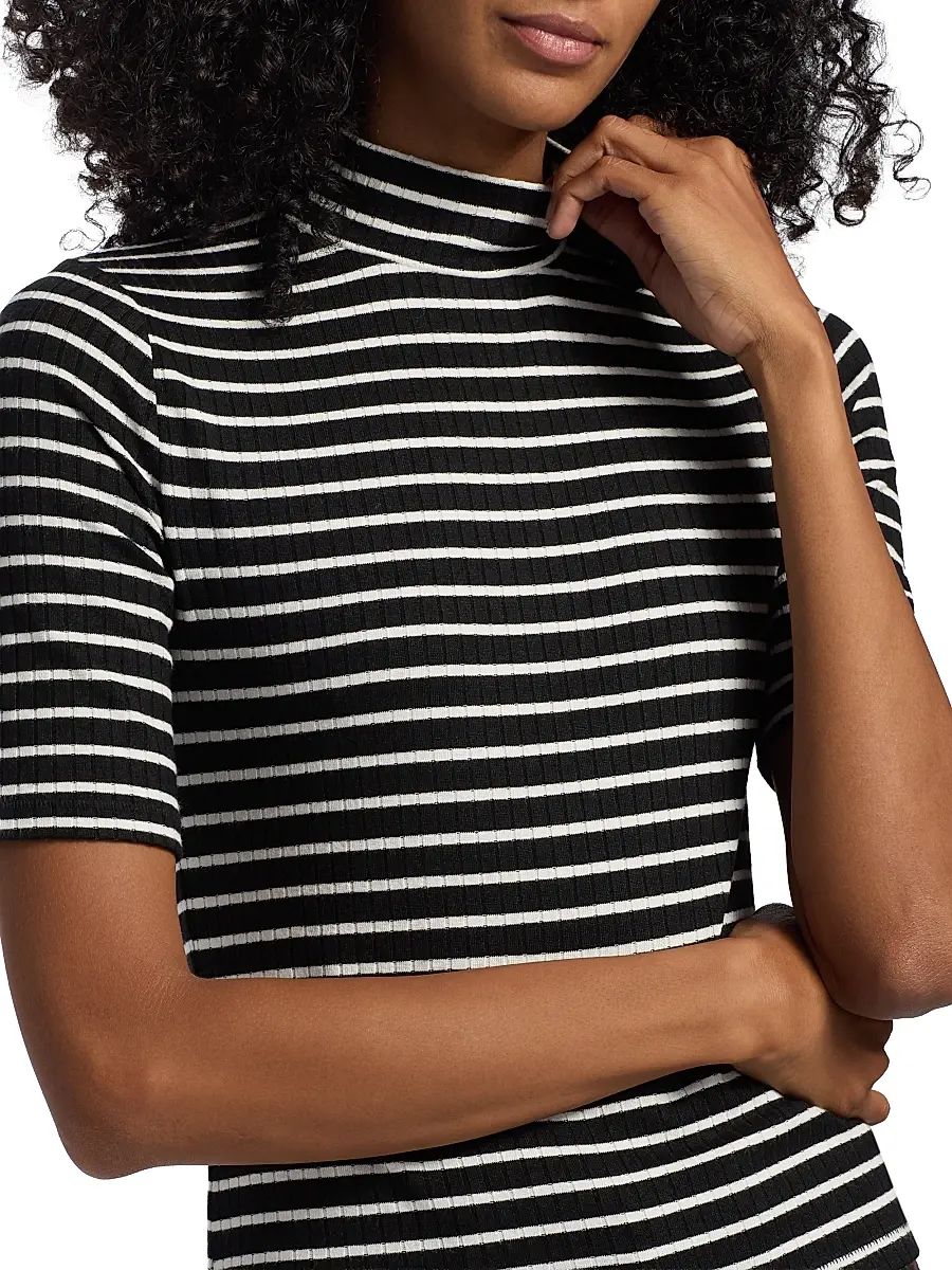 rag & bone Women's The Knit Striped Rib-Knit T-Shirt | Thumbnail 6 rag & bone Women's The Knit Striped Rib-Knit T-Shirt | Thumbnail 6