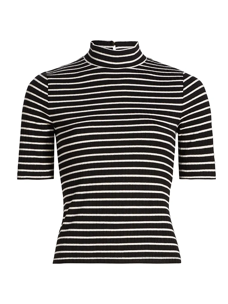 rag & bone Women's The Knit Striped Rib-Knit T-Shirt