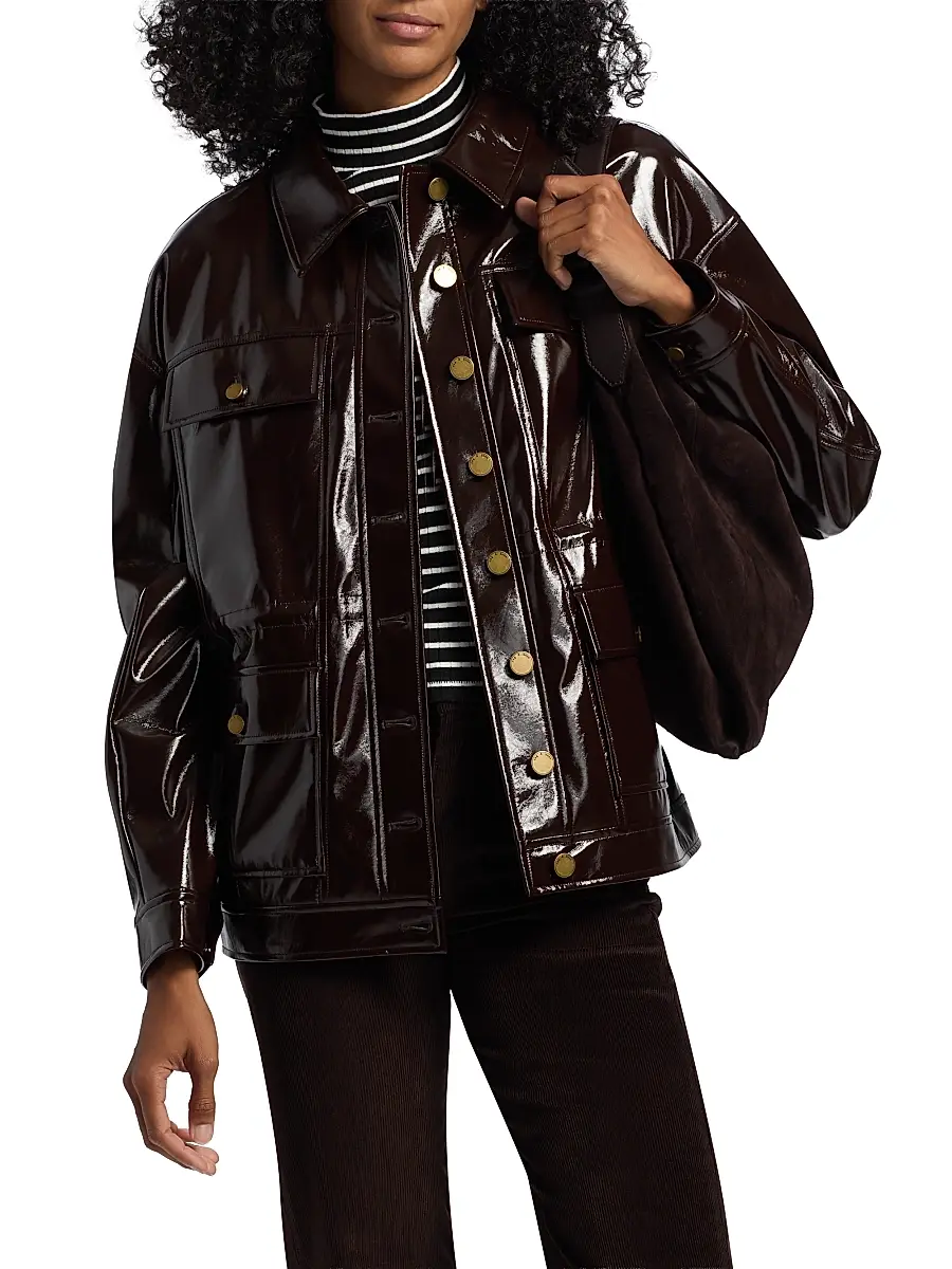 rag & bone Women's Amy Patent Faux-Leather Jacket | Thumbnail 3 rag & bone Women's Amy Patent Faux-Leather Jacket | Thumbnail 3