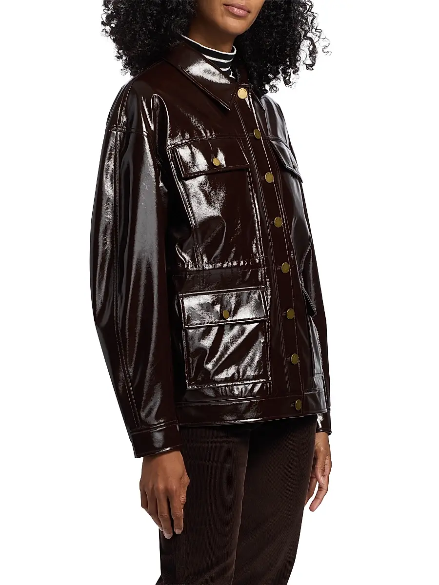 rag & bone Women's Amy Patent Faux-Leather Jacket | Thumbnail 4 rag & bone Women's Amy Patent Faux-Leather Jacket | Thumbnail 4