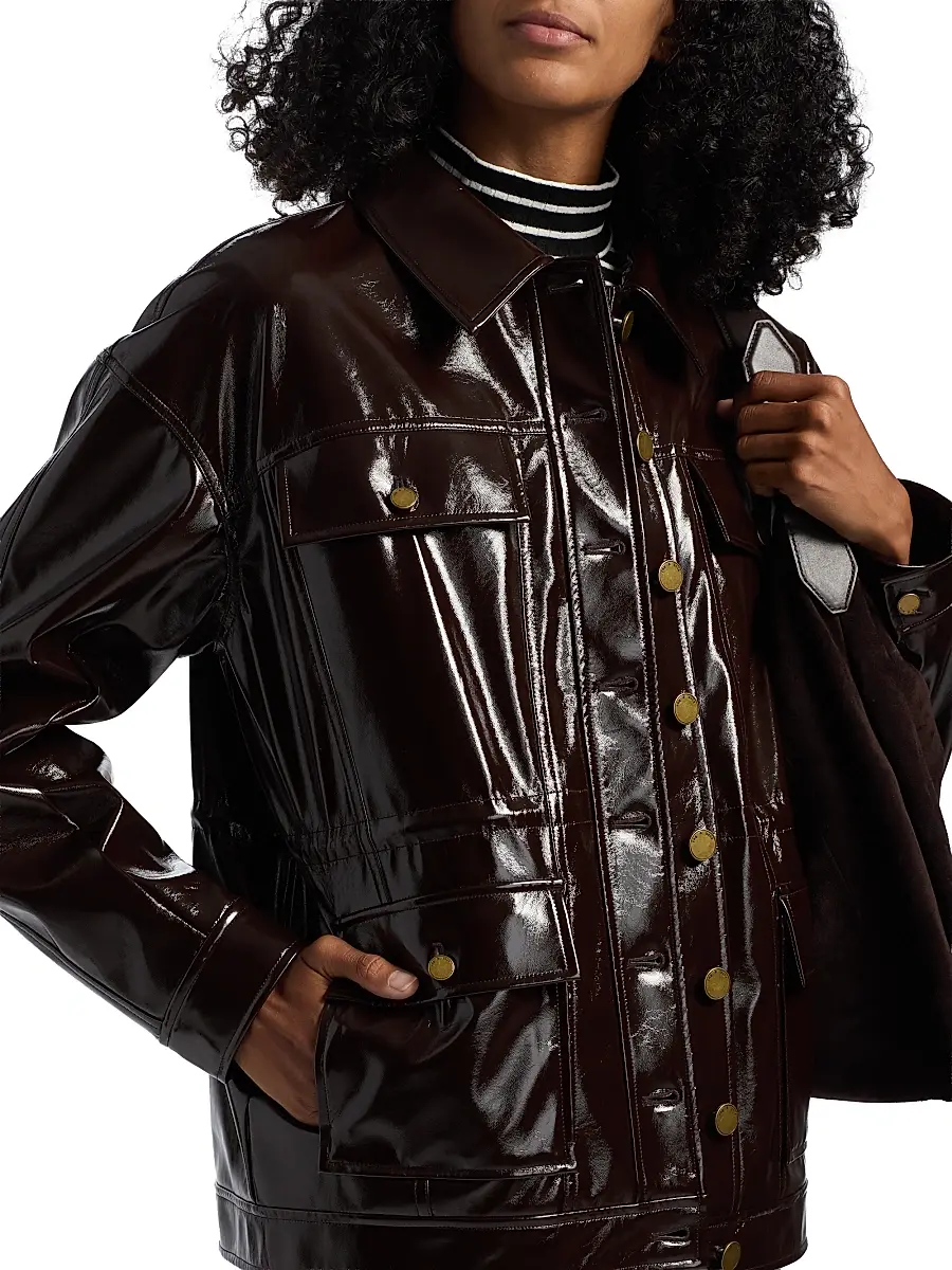 rag & bone Women's Amy Patent Faux-Leather Jacket | Thumbnail 6 rag & bone Women's Amy Patent Faux-Leather Jacket | Thumbnail 6