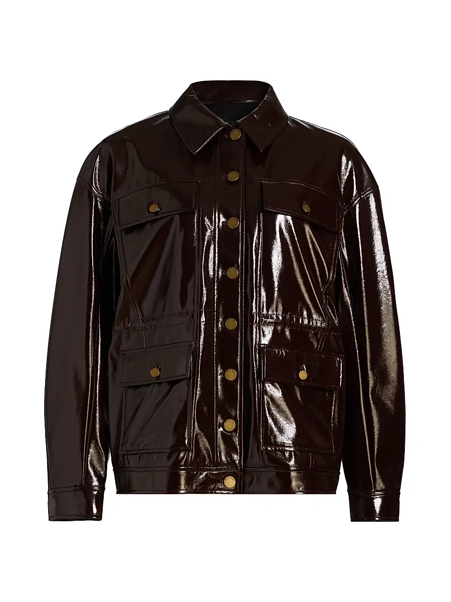 rag & bone Women's Amy Patent Faux-Leather Jacket