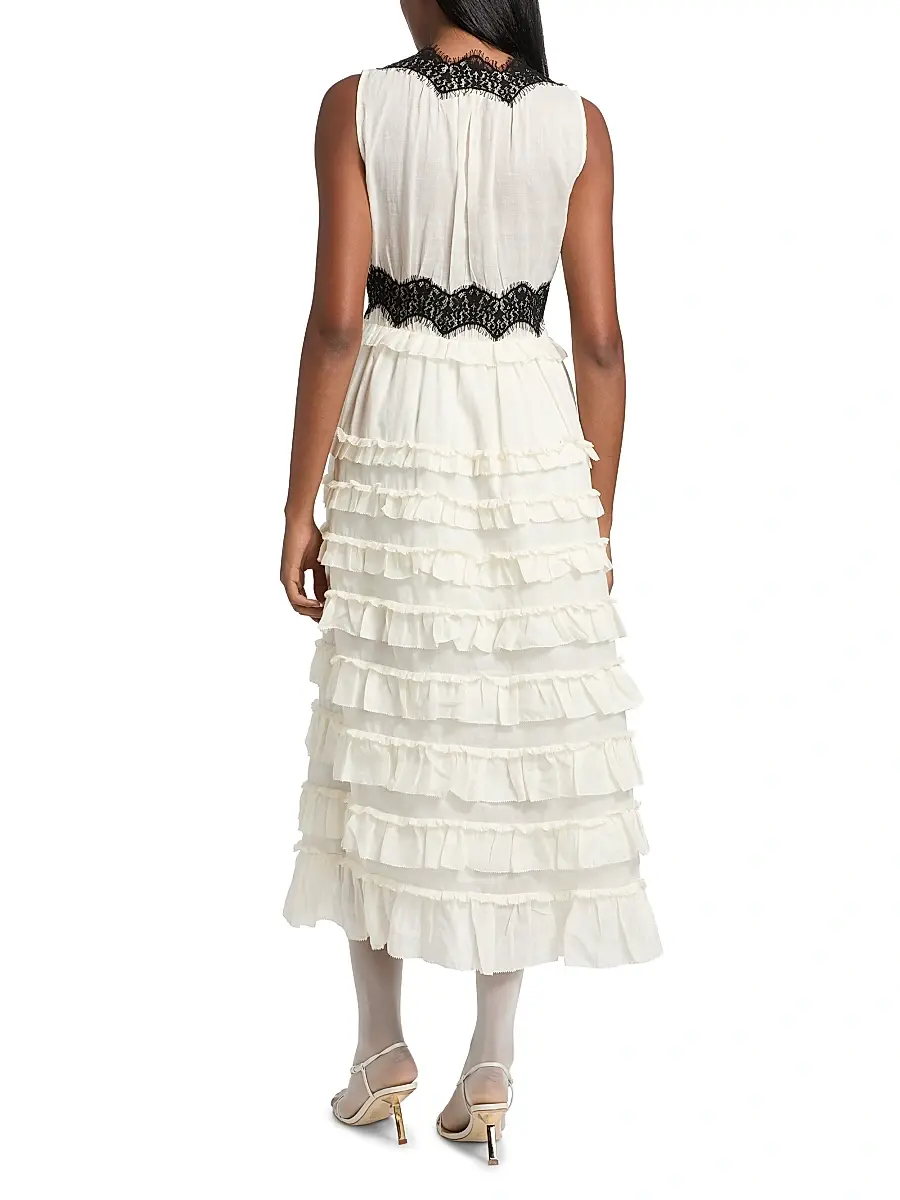 Sea Women's Anise Lace-Trim Frill Midi-Dress | Thumbnail 5