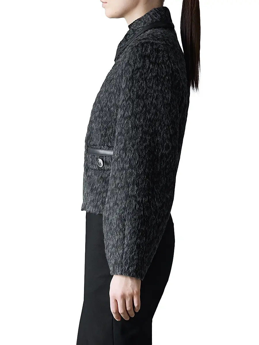 Mackage Women's Lorah Leopard-Print Jacquard Wool-Blend Crop Jacket | Thumbnail 4 Mackage Women's Lorah Leopard-Print Jacquard Wool-Blend Crop Jacket | Thumbnail 4