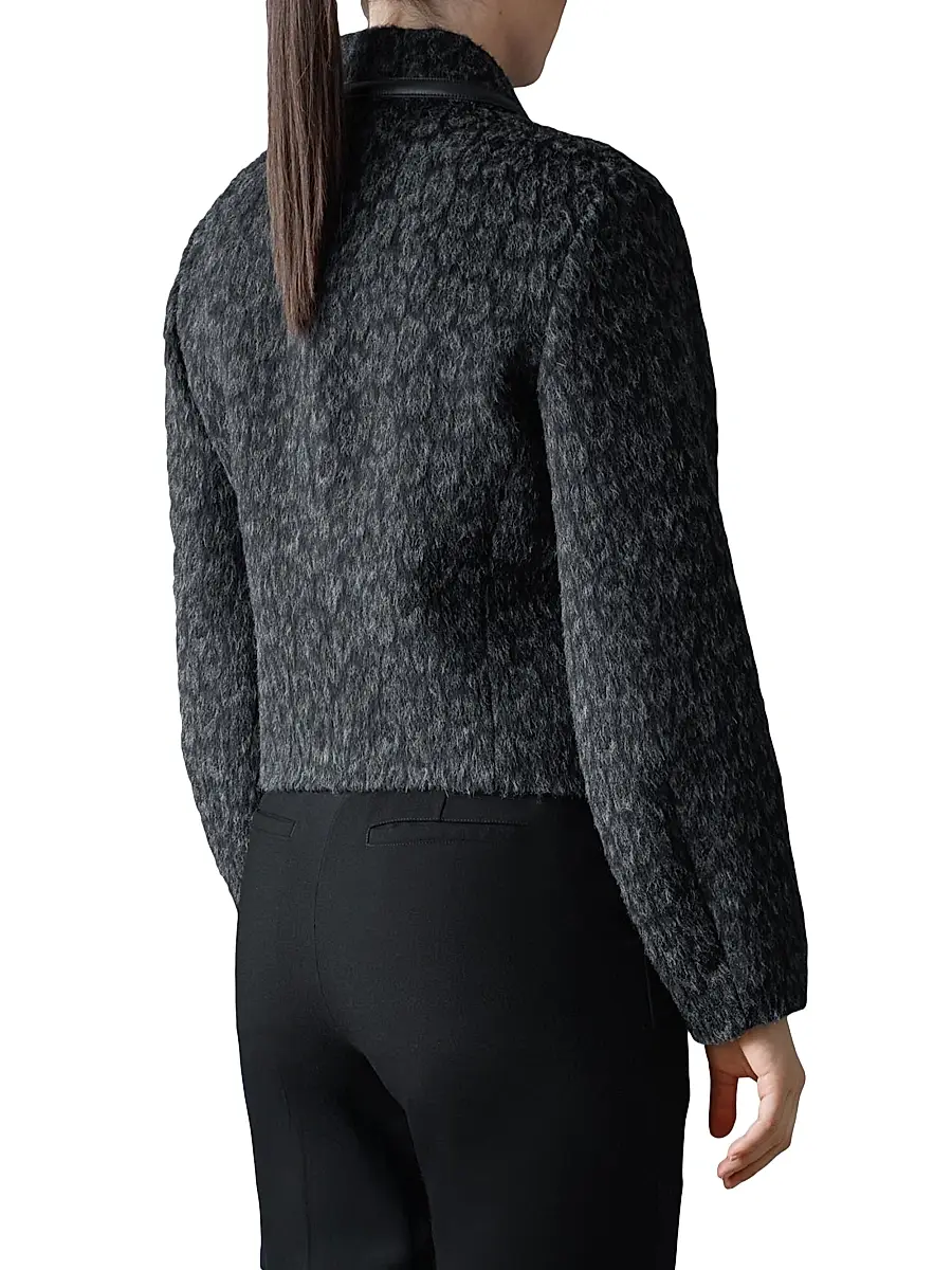 Mackage Women's Lorah Leopard-Print Jacquard Wool-Blend Crop Jacket | Thumbnail 5 Mackage Women's Lorah Leopard-Print Jacquard Wool-Blend Crop Jacket | Thumbnail 5