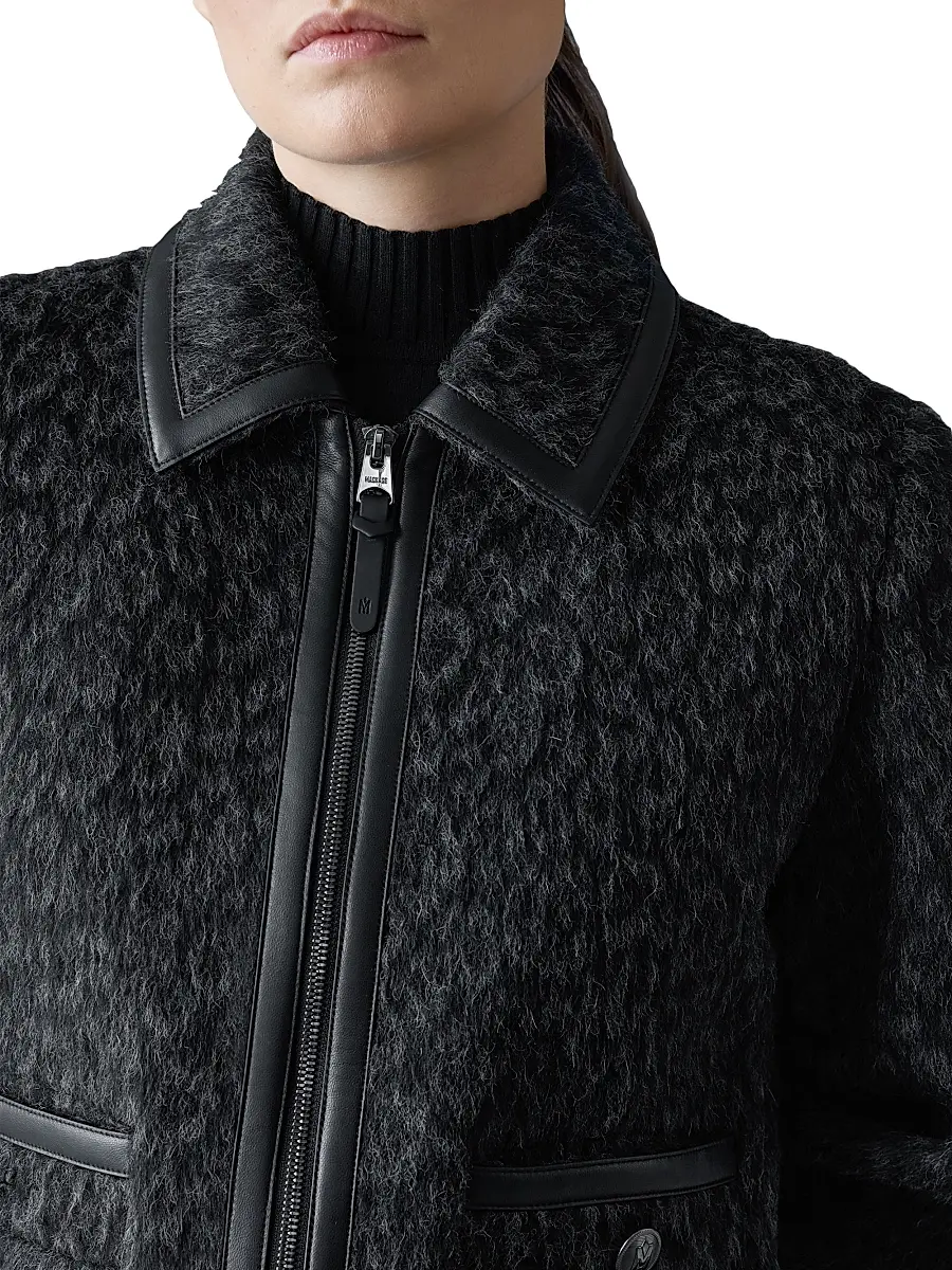 Mackage Women's Lorah Leopard-Print Jacquard Wool-Blend Crop Jacket | Thumbnail 6 Mackage Women's Lorah Leopard-Print Jacquard Wool-Blend Crop Jacket | Thumbnail 6