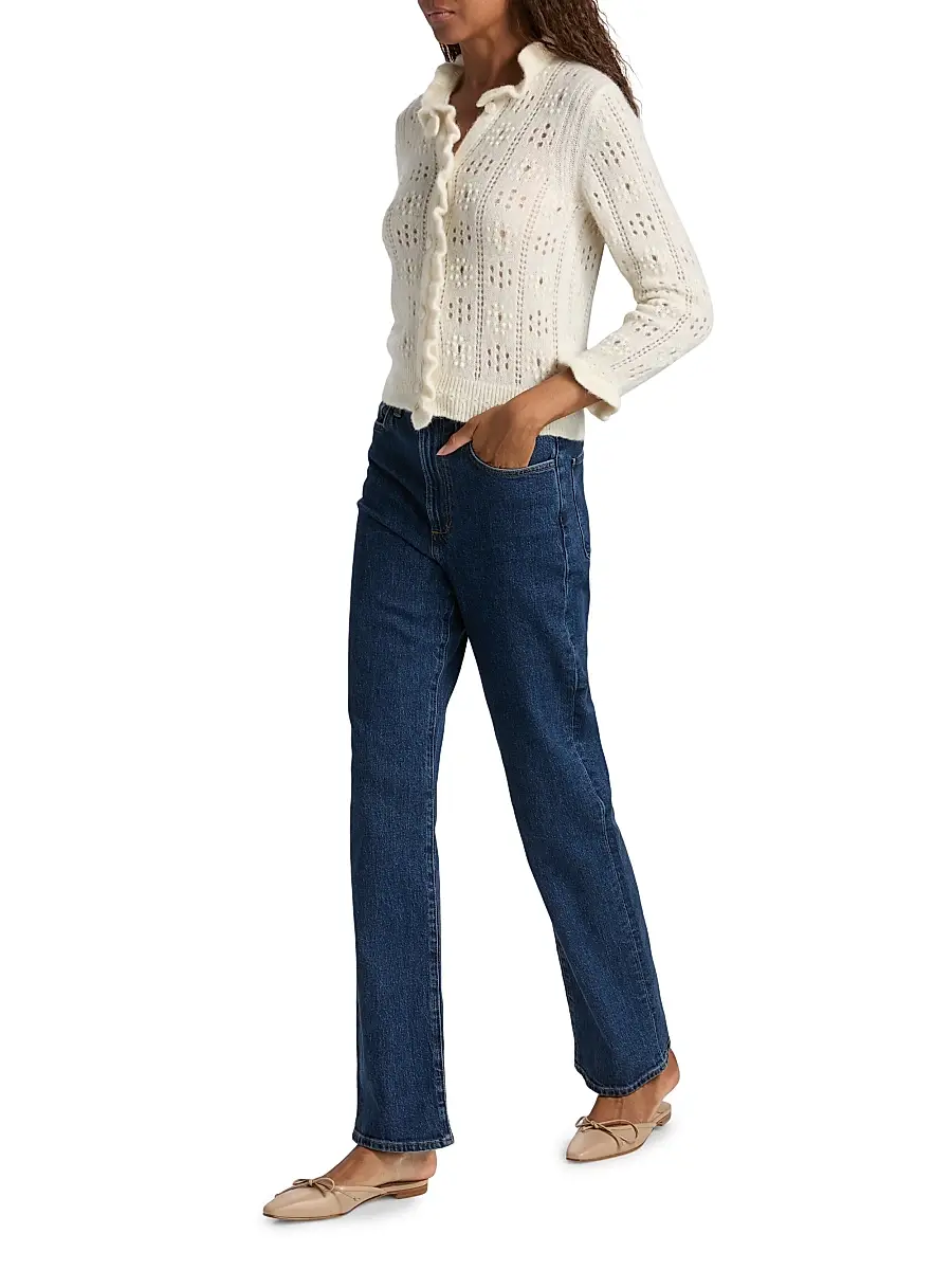 DÔEN Women's Claudie Ruffle Cardigan | Thumbnail 2