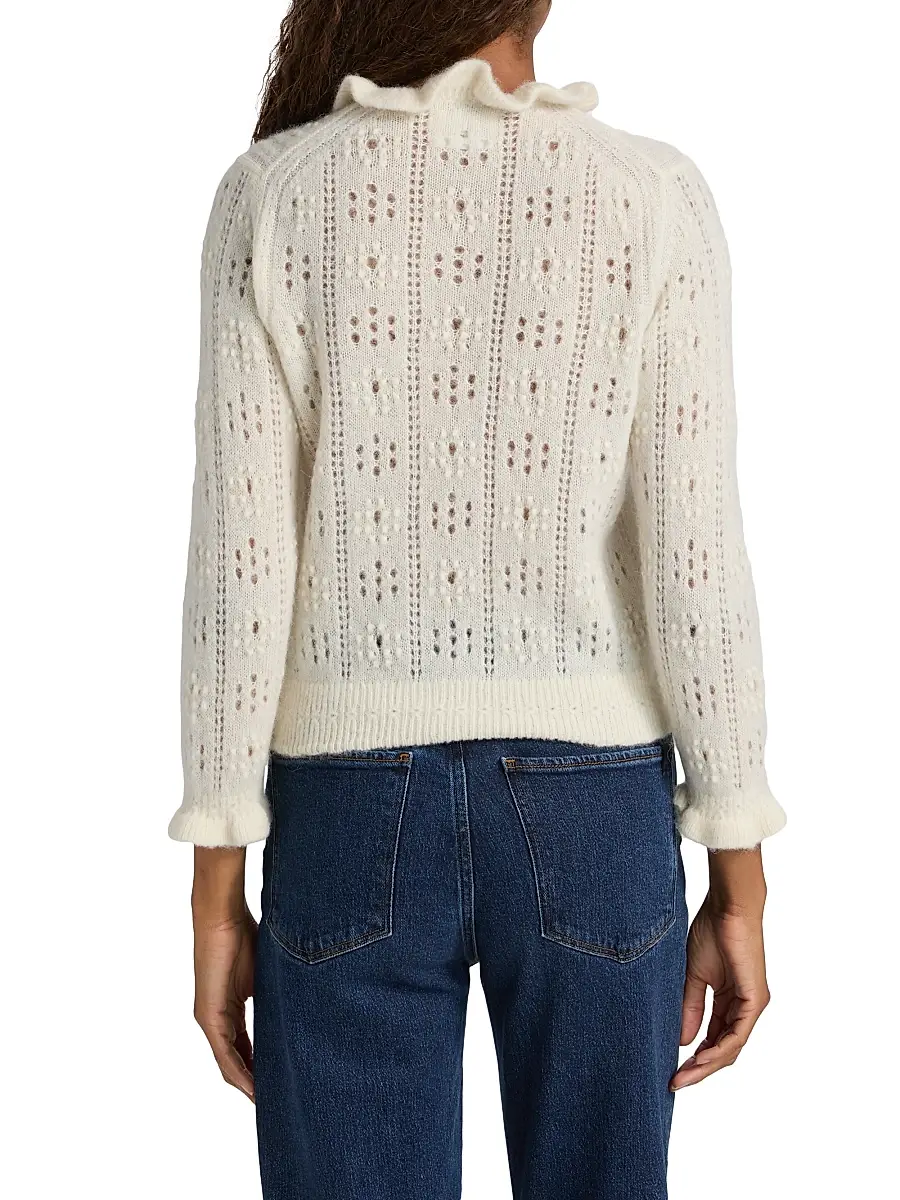DÔEN Women's Claudie Ruffle Cardigan | Thumbnail 5