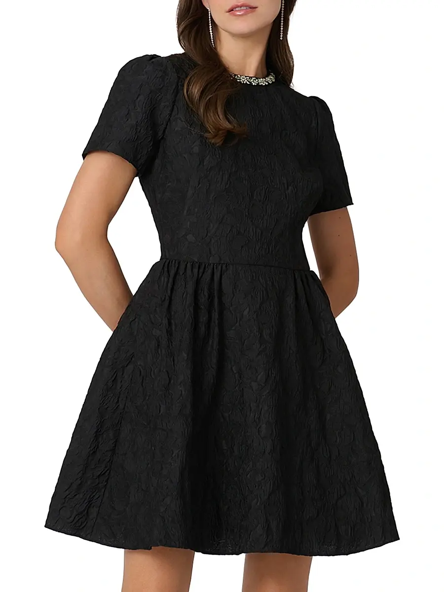 Shoshanna Women's Andie Textured Embellished Cocktail Dress | Thumbnail 2 Shoshanna Women's Andie Textured Embellished Cocktail Dress | Thumbnail 2