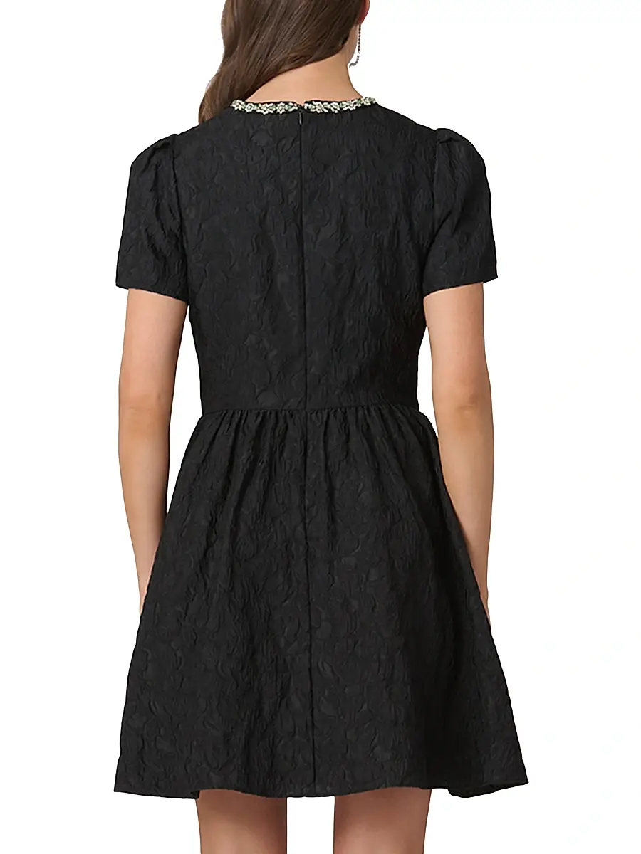 Shoshanna Women's Andie Textured Embellished Cocktail Dress | Thumbnail 3 Shoshanna Women's Andie Textured Embellished Cocktail Dress | Thumbnail 3