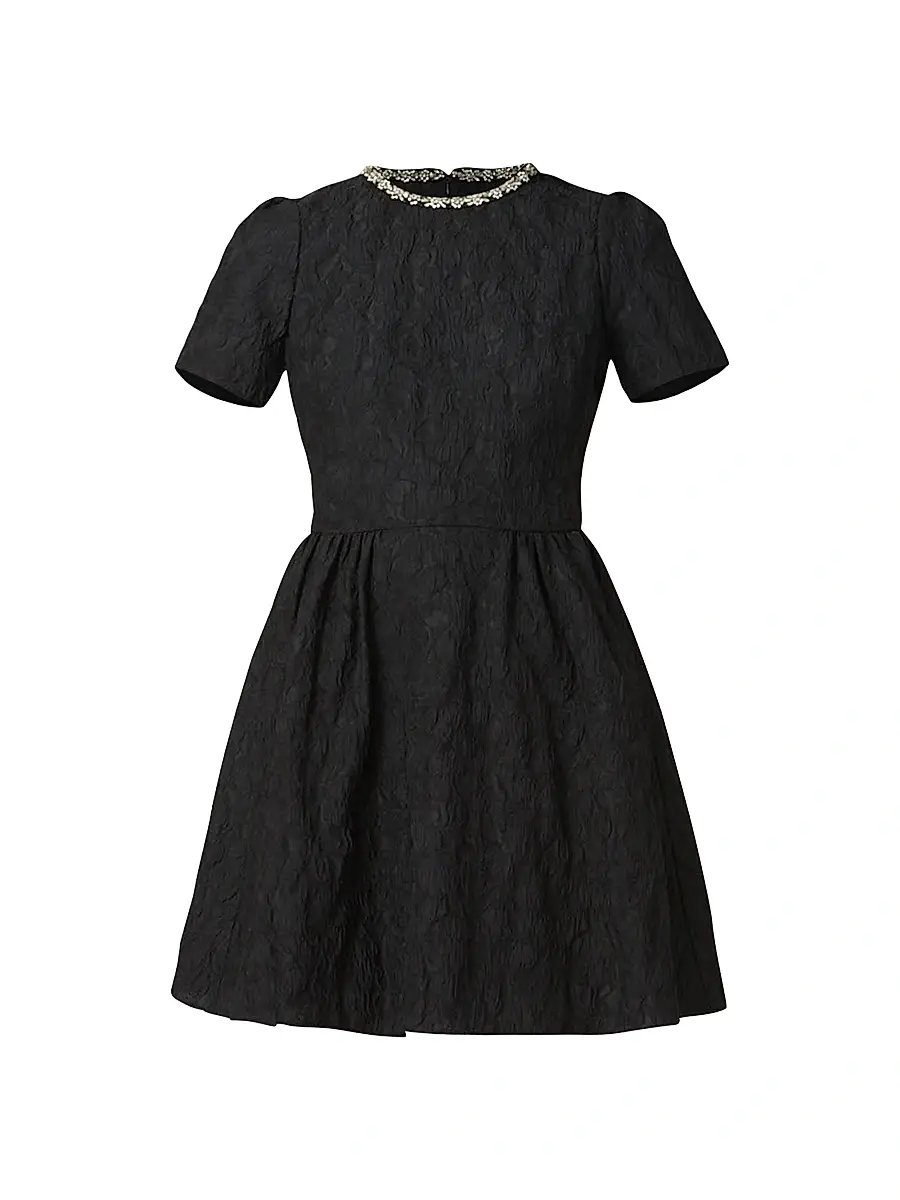 Shoshanna Women's Andie Textured Embellished Cocktail Dress - Jet Green Silver | Image 1 Shoshanna Women's Andie Textured Embellished Cocktail Dress - Jet Green Silver | Image 1