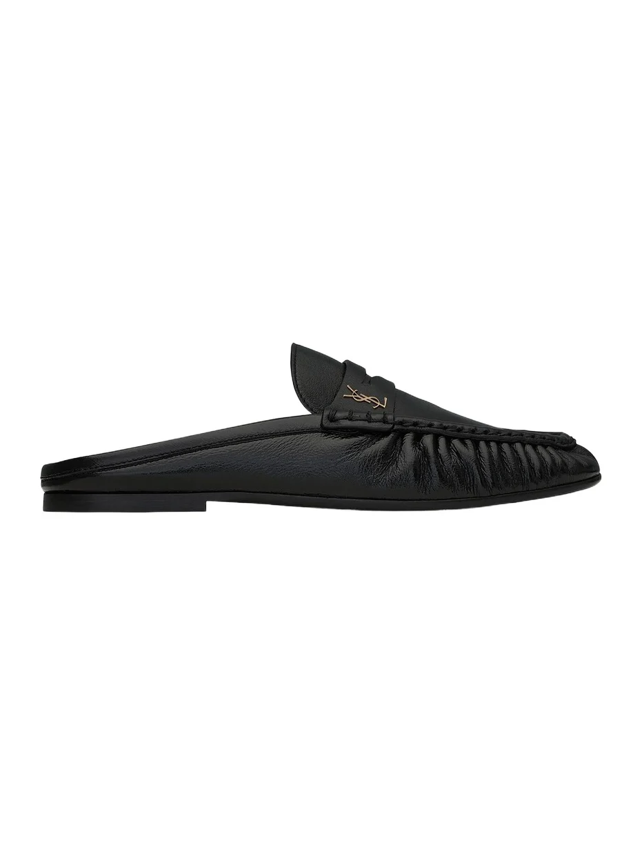 Women's Le Loafer Mules in Shiny Creased Leather