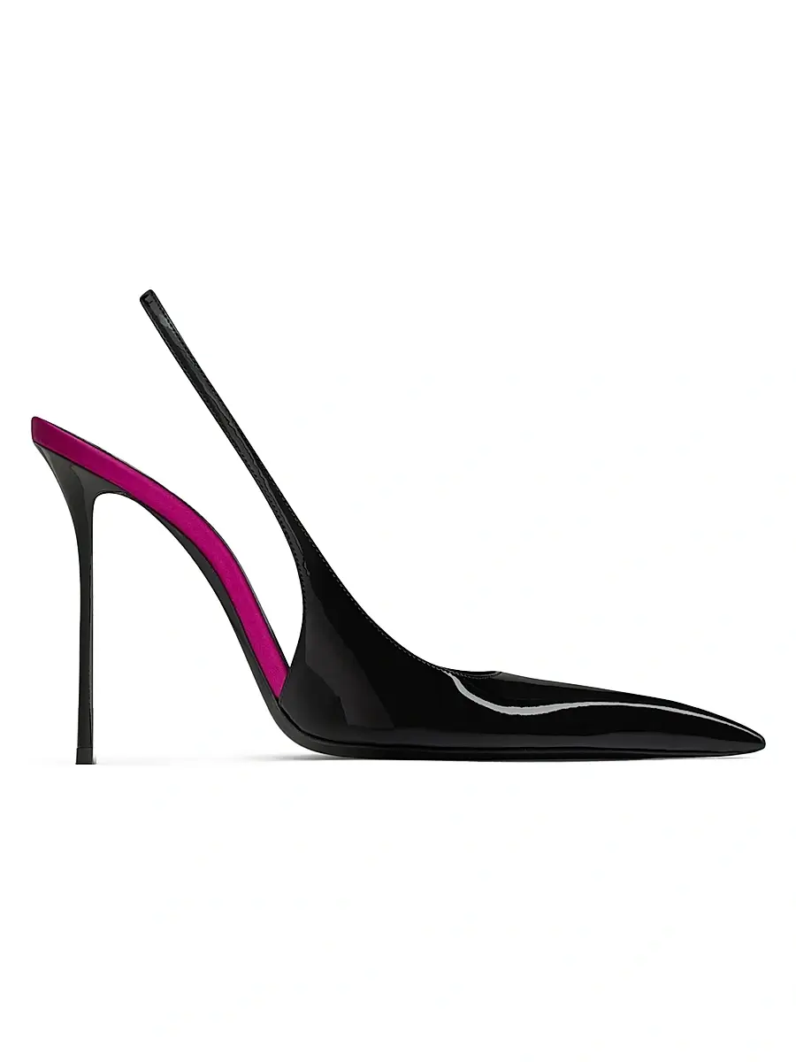 Saint Laurent Women's Amalia Slingback Pumps in Patent Leather - Wood Ocre | Thumbnail 6 Saint Laurent Women's Amalia Slingback Pumps in Patent Leather - Wood Ocre | Thumbnail 6