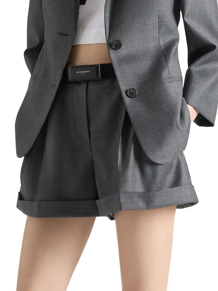 Givenchy Women's Shorts in Wool - Grey | Thumbnail 2 Givenchy Women's Shorts in Wool - Grey | Thumbnail 2