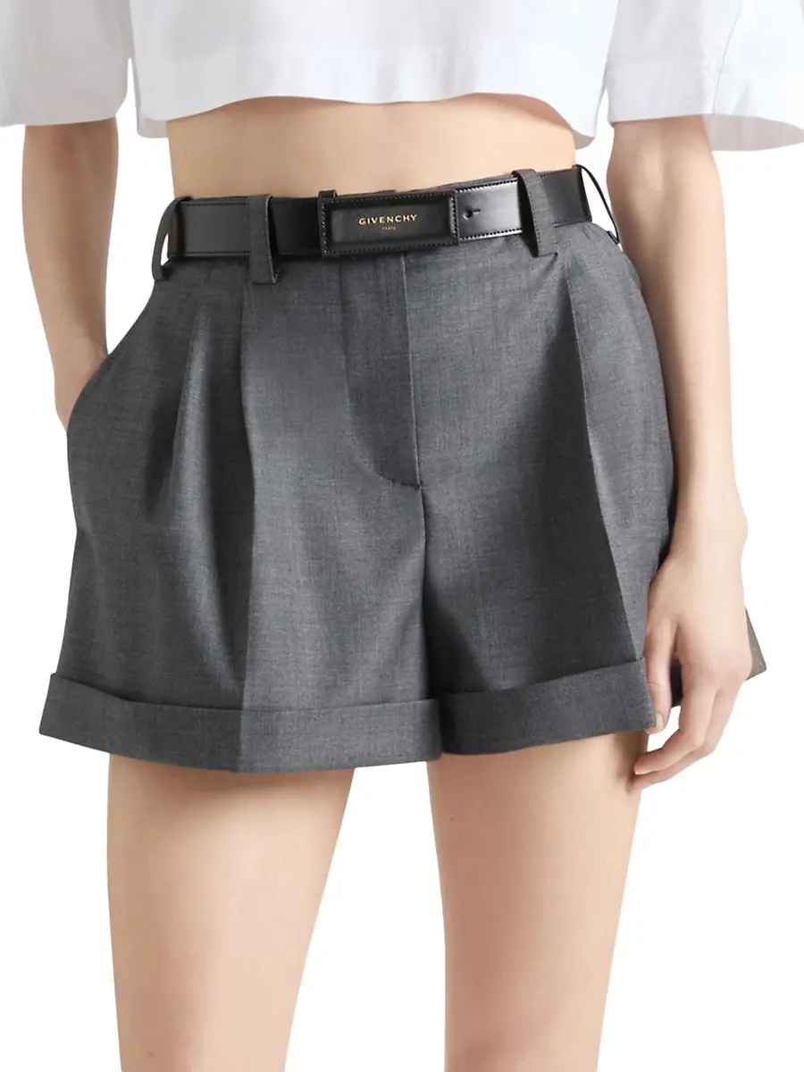 Givenchy Women's Shorts in Wool - Grey | Thumbnail 3 Givenchy Women's Shorts in Wool - Grey | Thumbnail 3