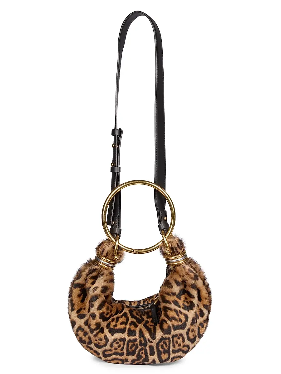 Chloé Women's Bracelet Leopard-Print Shearling Bag - Jungle Brown | Thumbnail 7 Chloé Women's Bracelet Leopard-Print Shearling Bag - Jungle Brown | Thumbnail 7