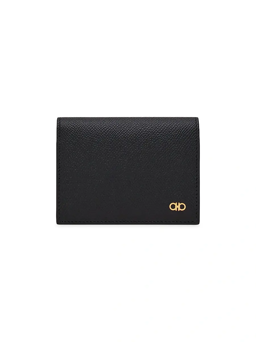 Ferragamo Men's Micro Gancio Bi-Fold Wallet - Nero | Image 1 Ferragamo Men's Micro Gancio Bi-Fold Wallet - Nero | Image 1