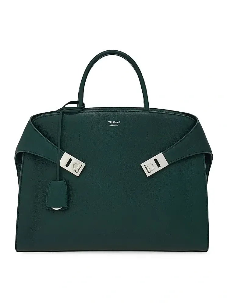 Ferragamo Men's Hug Hammered Leather Tote