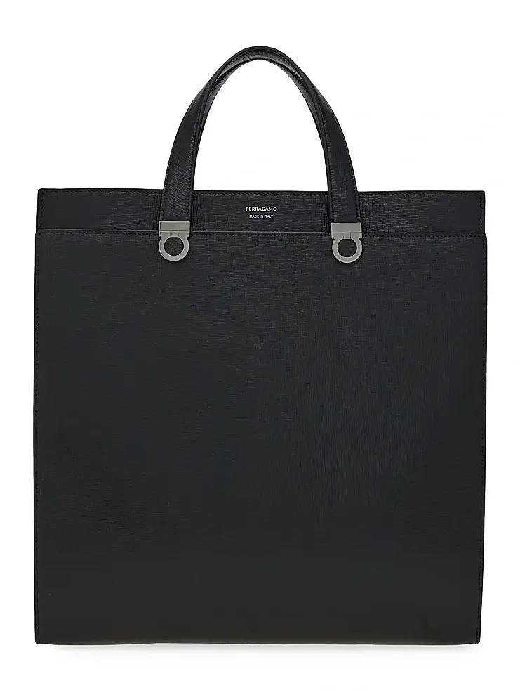 Ferragamo Men's Trading Hammered Leather Tote