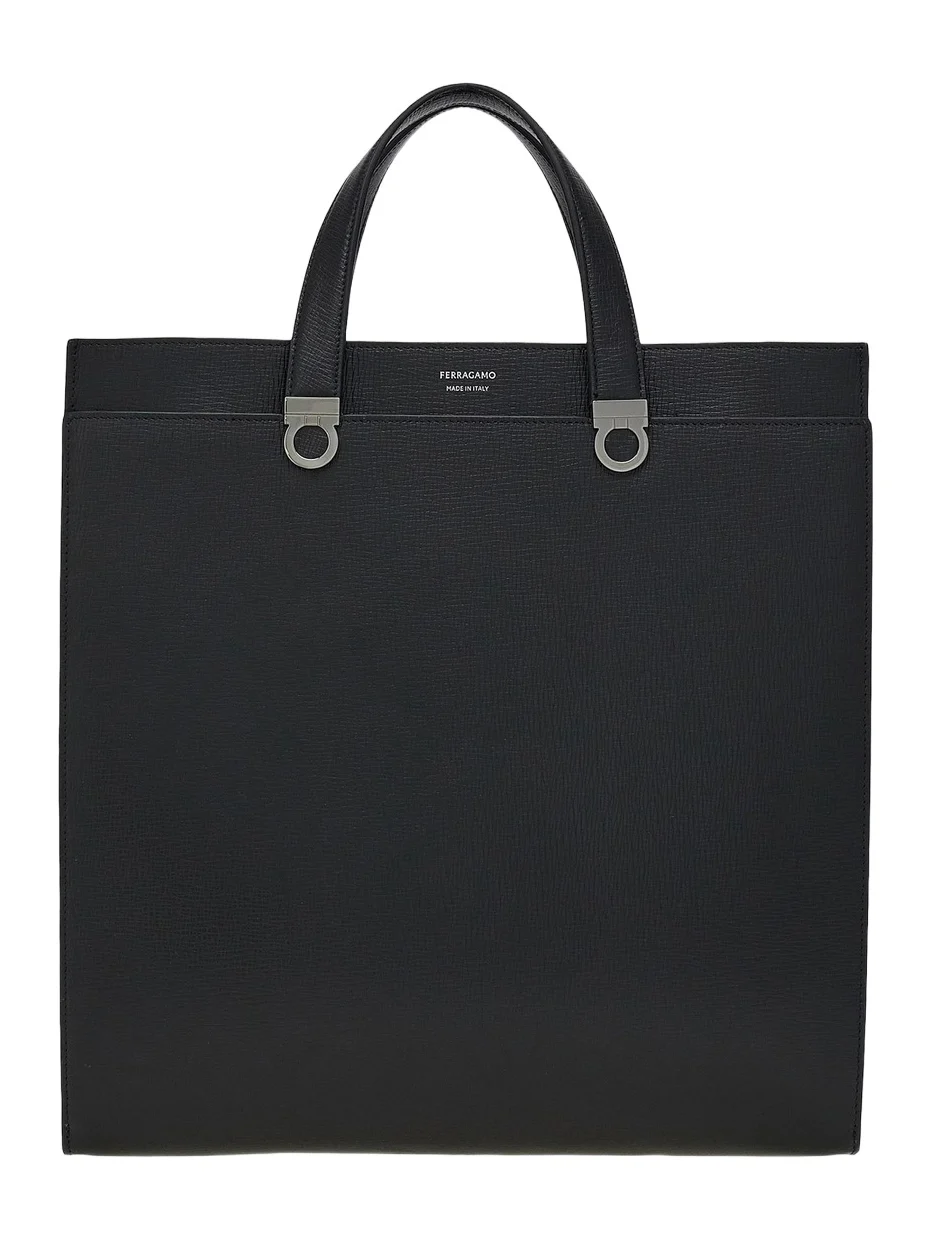 Ferragamo Men's Trading Hammered Leather Tote