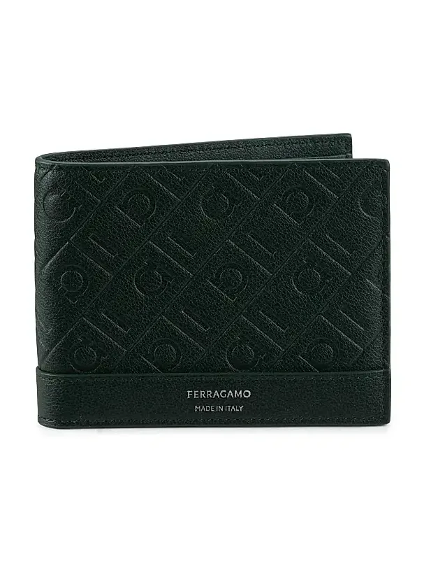 Men's MD Embossed Gancio Bi-Fold Wallet Men's MD Embossed Gancio Bi-Fold Wallet