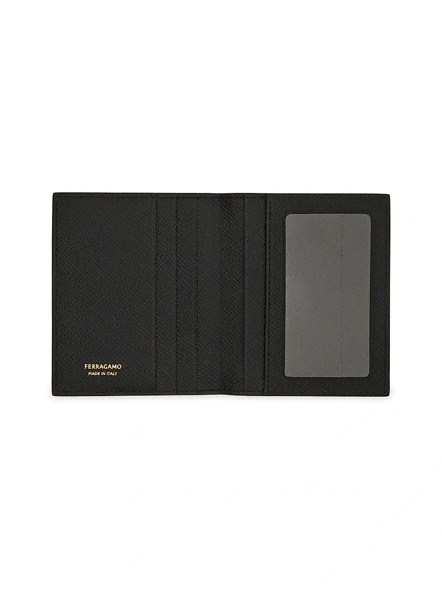 FERRAGAMO Men's Micro Gancio Bi-Fold Wallet - Nero | Thumbnail 2