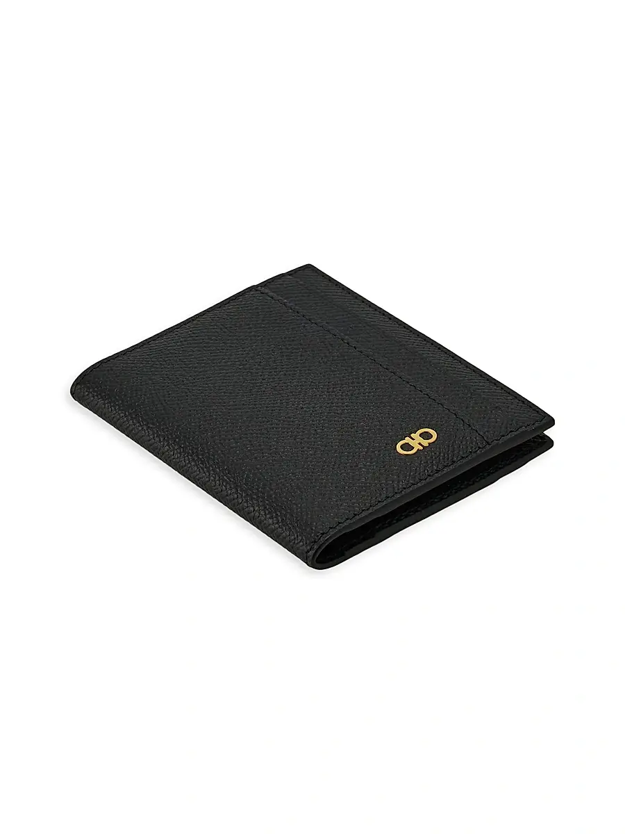FERRAGAMO Men's Micro Gancio Bi-Fold Wallet - Nero | Thumbnail 3