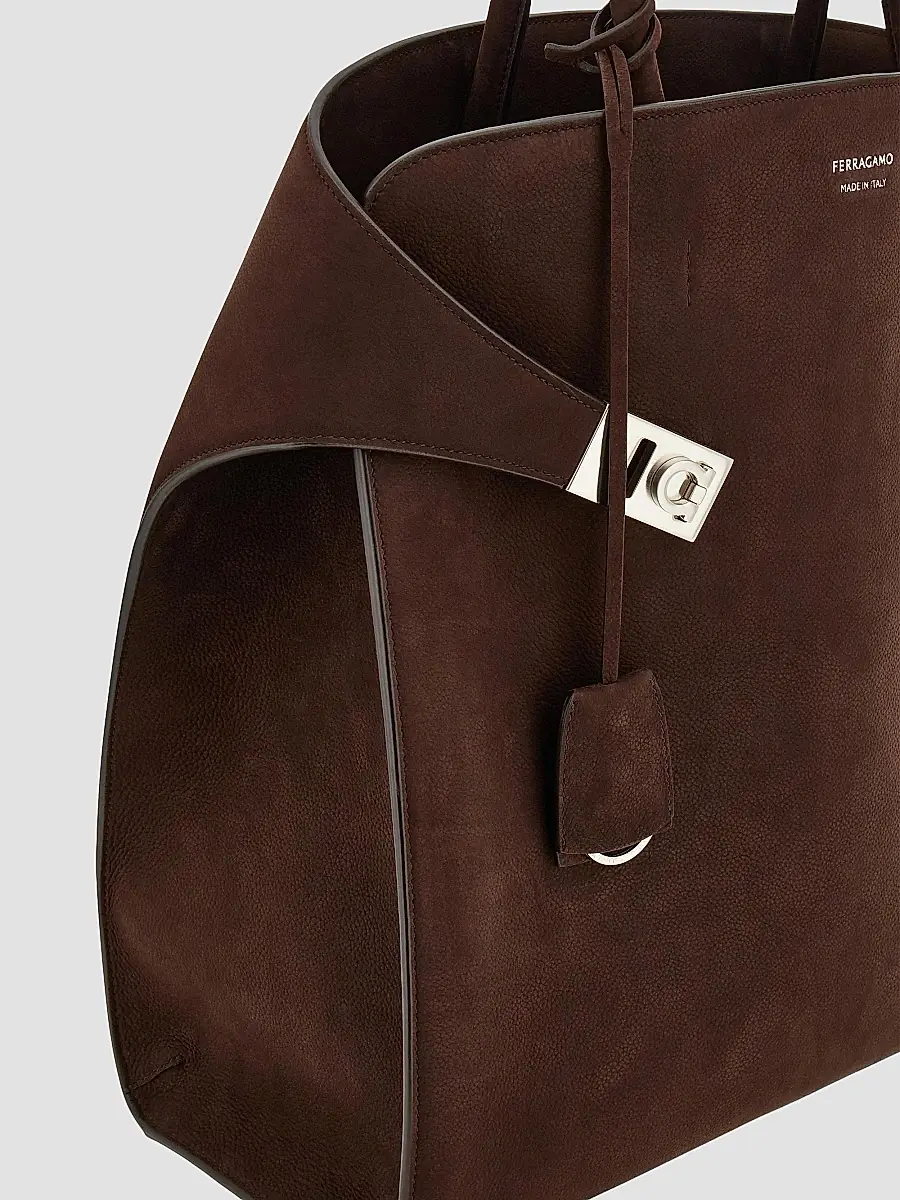 Ferragamo Men's Hug Suede Tote Bag | Thumbnail 9