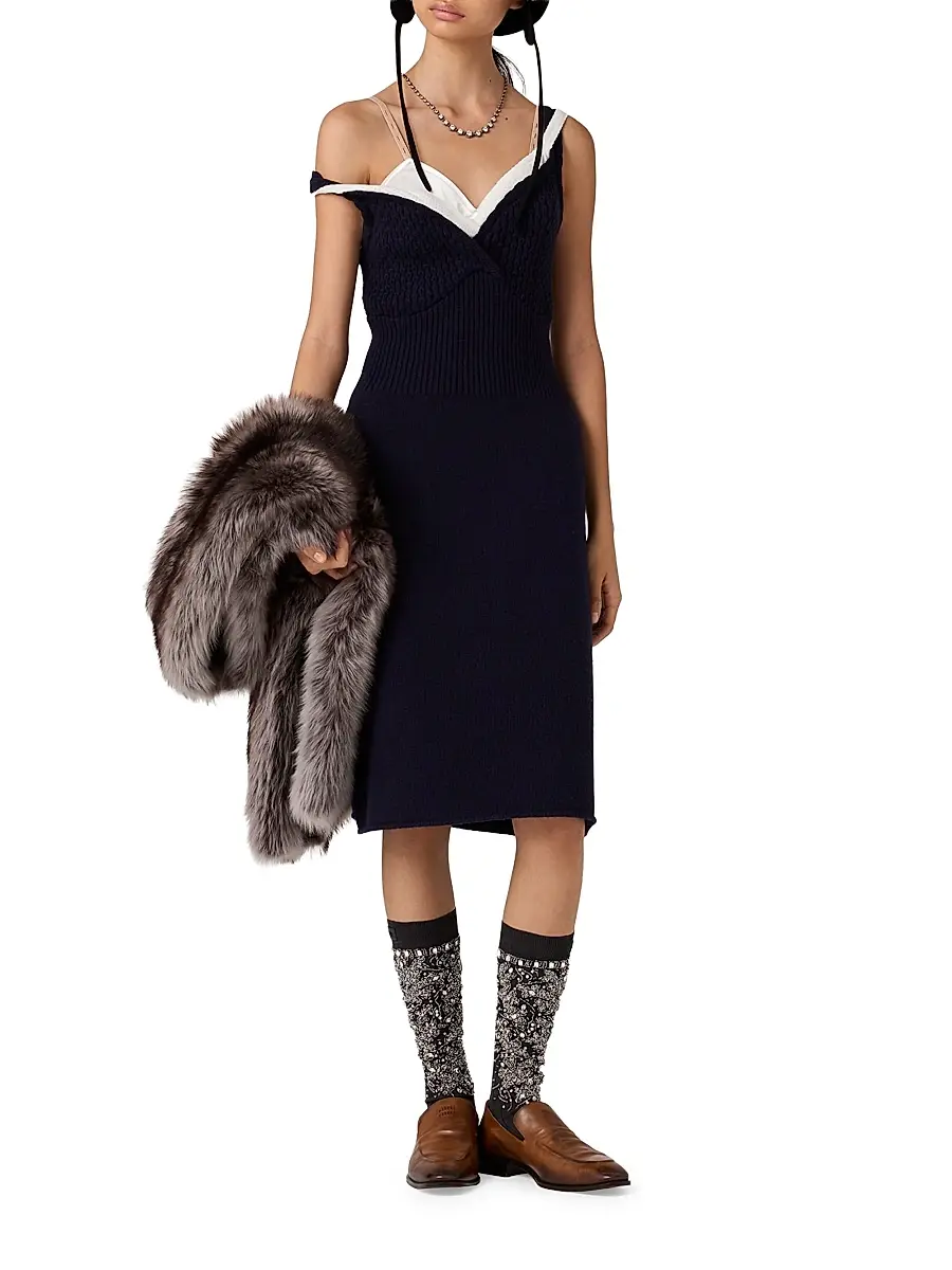 Miu Miu Women's Wool Knit Tank Dress | Thumbnail 2