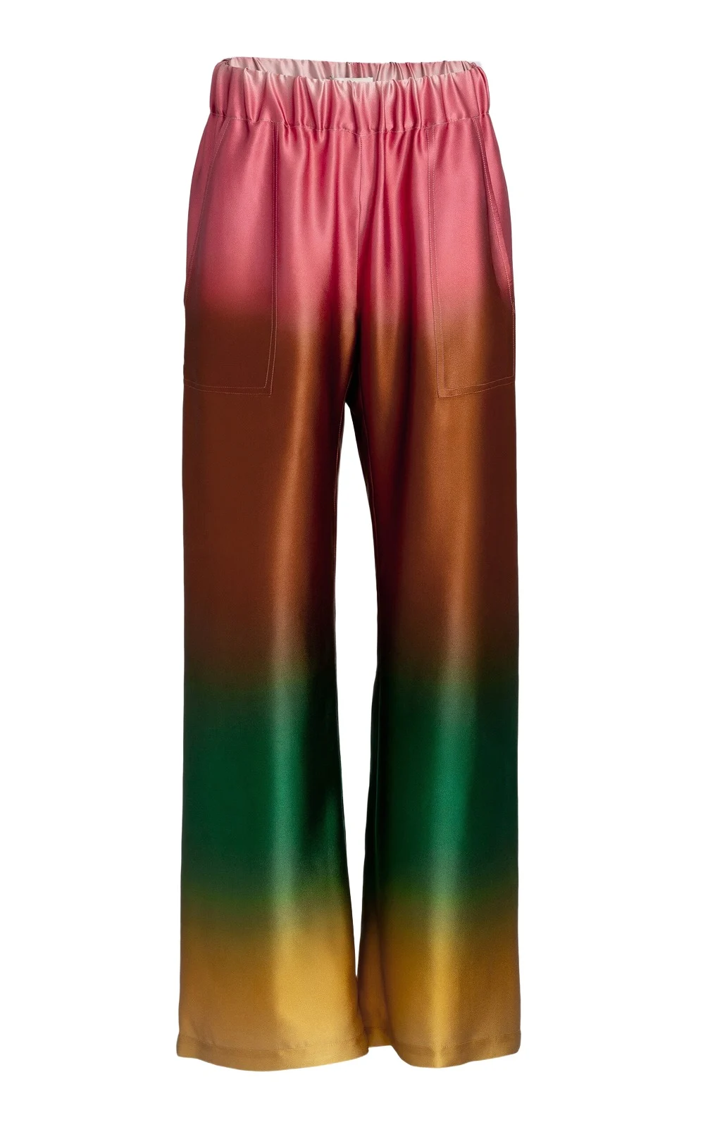 Nerea Stretch-Satin Wide-Leg Pants