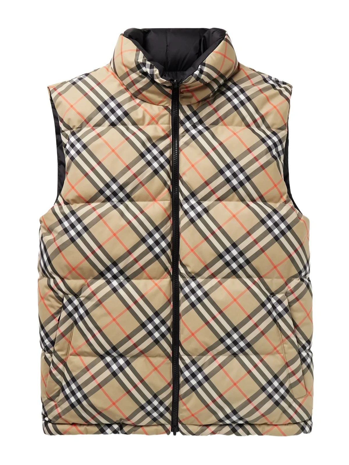 Slim-Fit Reversible Quilted Checked Down Gilet - Men