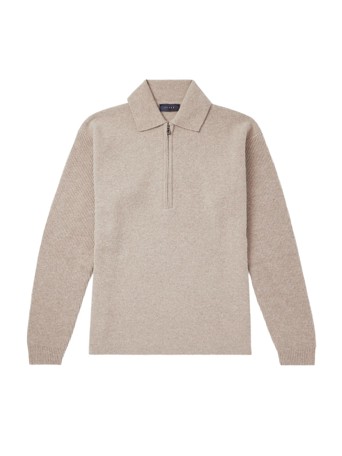 Virgin Wool and Cashmere-Blend Half-Zip Sweater - Men Virgin Wool and Cashmere-Blend Half-Zip Sweater - Men
