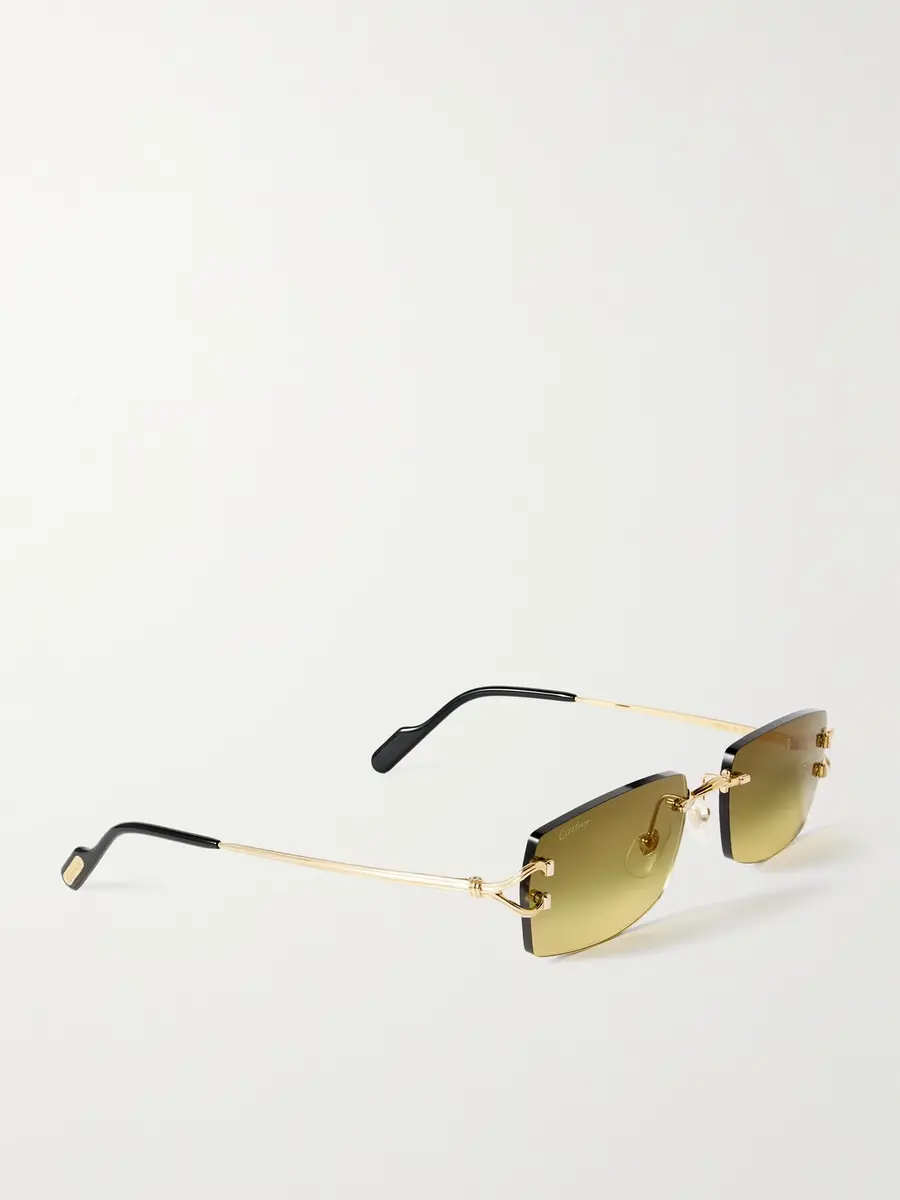 Cartier Eyewear Signature C Rimless Square-Frame Gold-Tone Metal Sunglasses - Men | Thumbnail 4